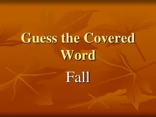 Guess the Covered Word