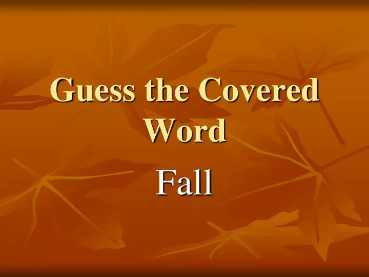 guess the covered word