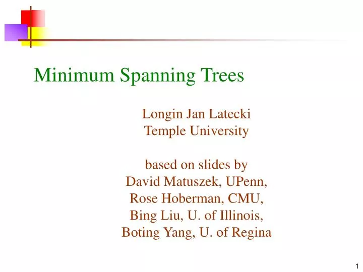 minimum spanning trees