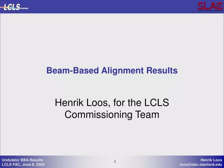 beam based alignment results