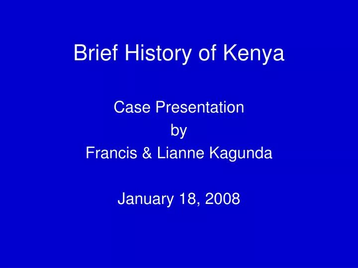 brief history of kenya