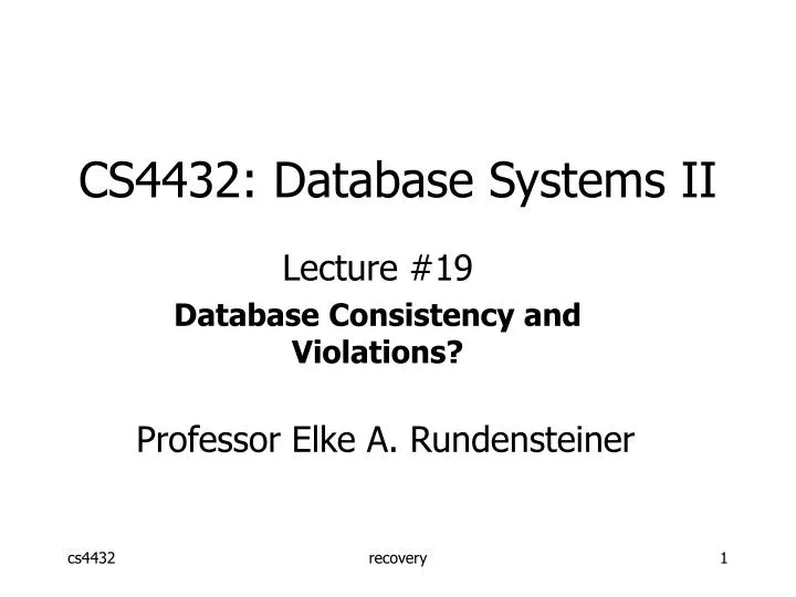 cs4432 database systems ii