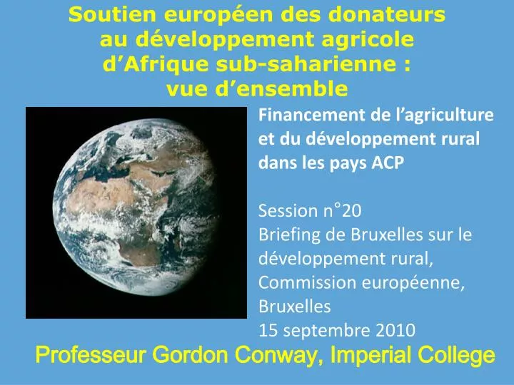 soutien europ en des donateurs au d veloppement agricole d afrique sub saharienne vue d ensemble