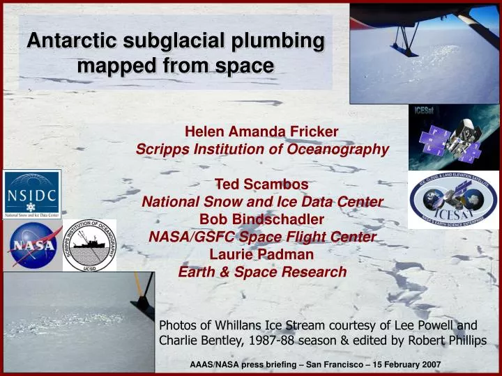 antarctic subglacial plumbing mapped from space