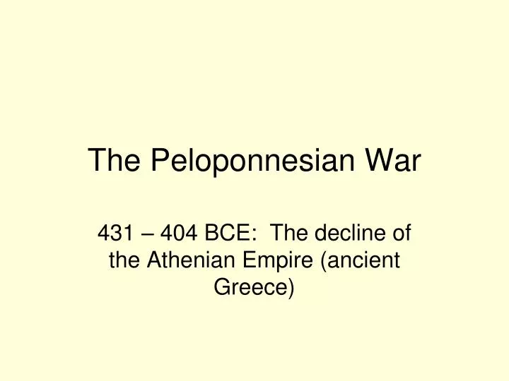 the peloponnesian war