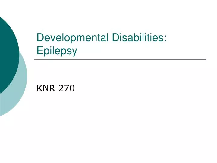 developmental disabilities epilepsy