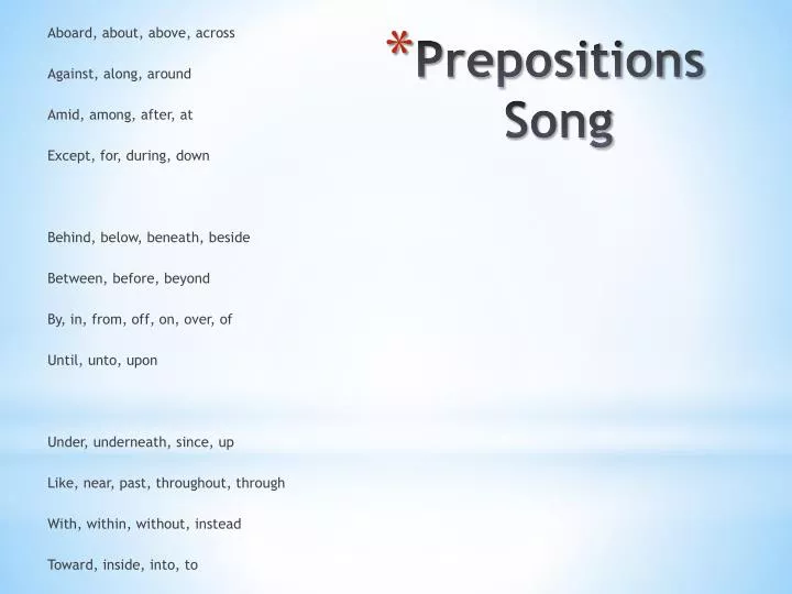 prepositions song