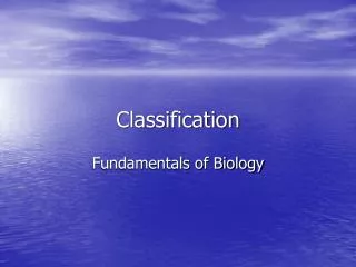 Classification