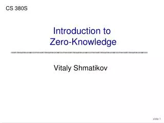 Introduction to Zero-Knowledge