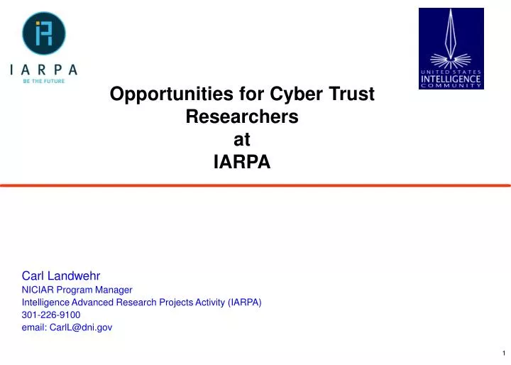opportunities for cyber trust researchers at iarpa