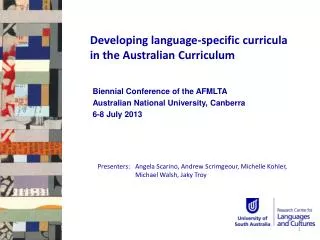 Developing language-specific curricula in the Australian Curriculum