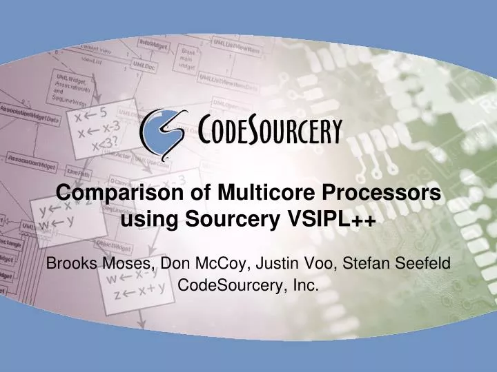 comparison of multicore processors using sourcery vsipl