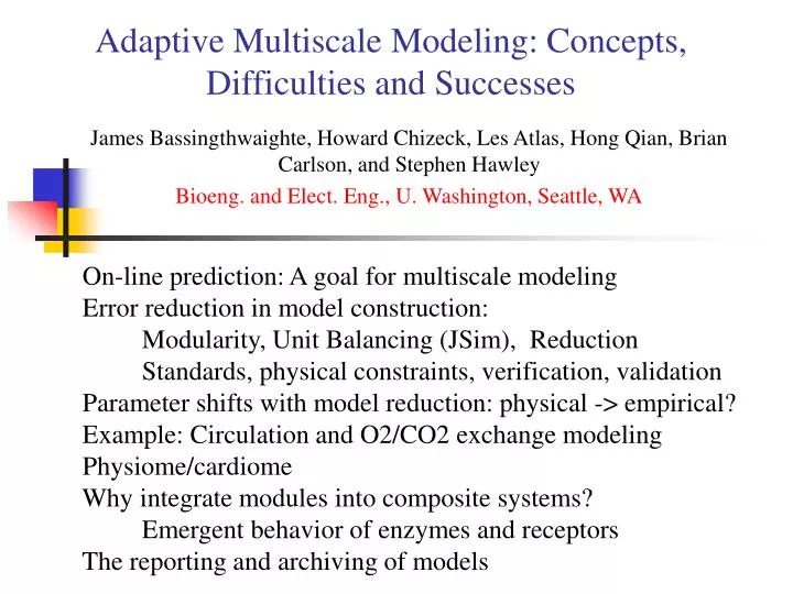 adaptive multiscale modeling concepts difficulties and successes