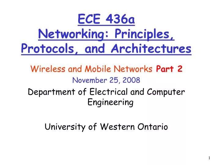 ece 436a networking principles protocols and architectures
