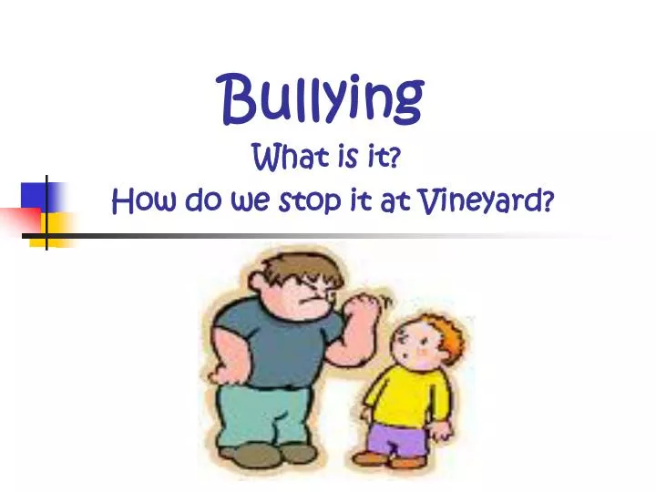 bullying what is it how do we stop it at vineyard