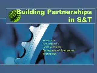 Building Partnerships in S&amp;T