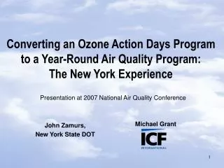 Converting an Ozone Action Days Program to a Year-Round Air Quality Program: The New York Experience