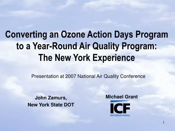 converting an ozone action days program to a year round air quality program the new york experience
