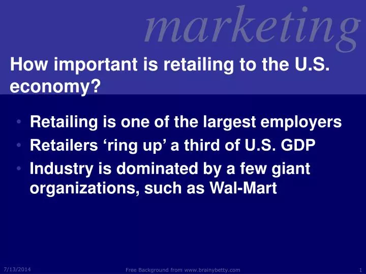how important is retailing to the u s economy