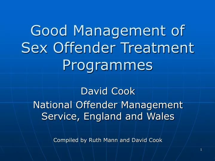 good management of sex offender treatment programmes