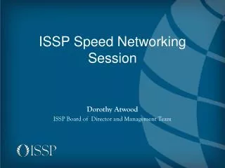 ISSP Speed Networking Session