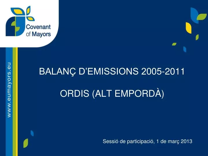 balan d emissions 2005 2011 ordis alt empord