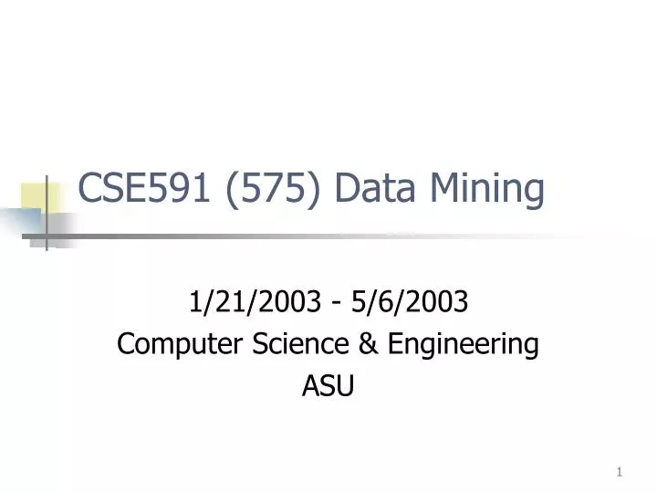 cse591 575 data mining