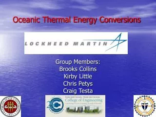 Oceanic Thermal Energy Conversions