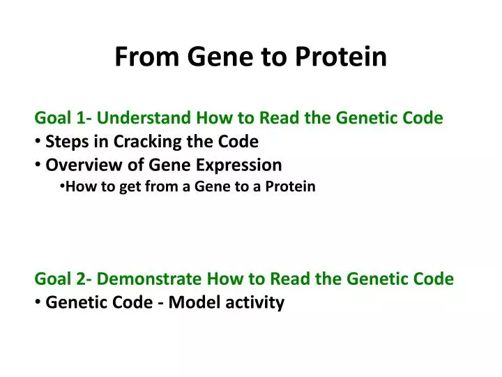 from gene to protein