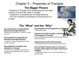 Chapter 5 – Properties of Triangles