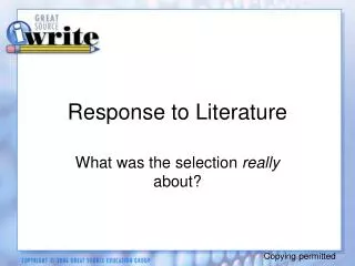 Response to Literature