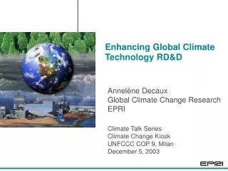 Enhancing Global Climate Technology RD&amp;D