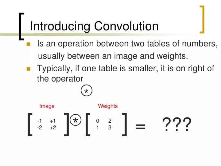 introducing convolution