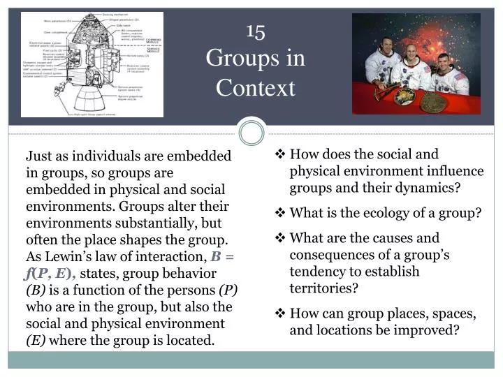 15 groups in context