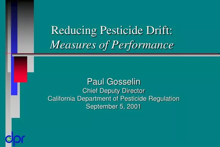 reducing pesticide drift measures of performance