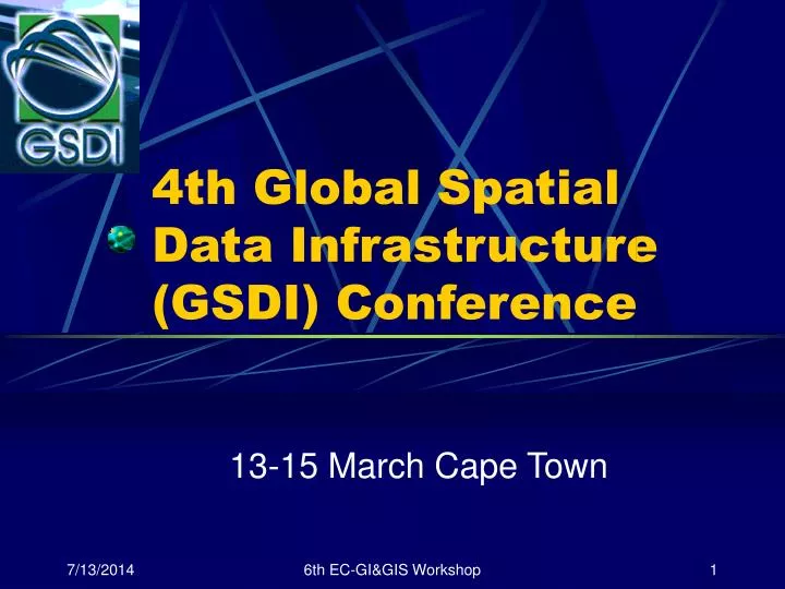 4th global spatial data infrastructure gsdi conference