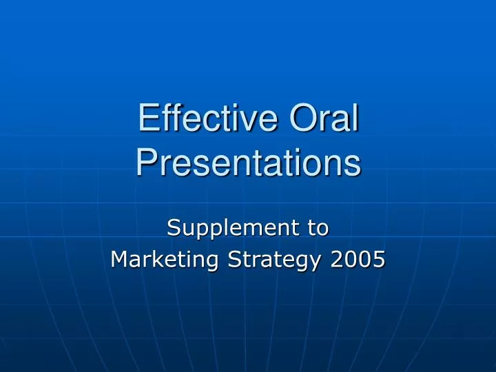 effective oral presentations