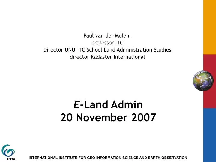 e land admin 20 november 2007