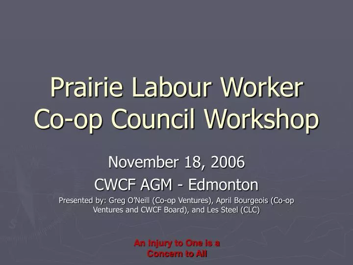 prairie labour worker co op council workshop