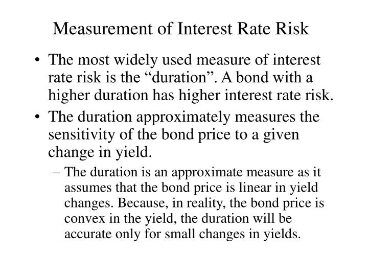 measurement of interest rate risk