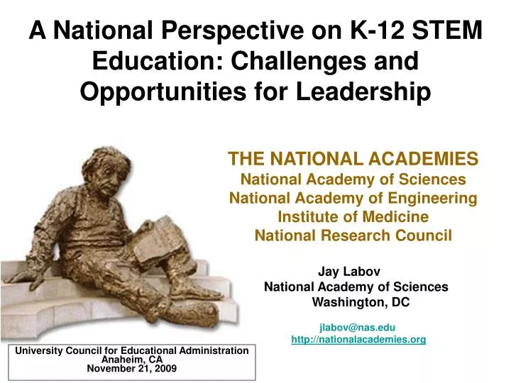 a national perspective on k 12 stem education challenges and opportunities for leadership