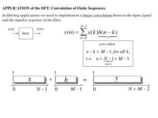 APPLICATION of the DFT: Convolution of Finite Sequences .