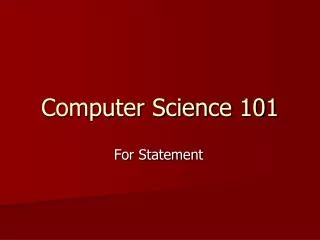 Computer Science 101