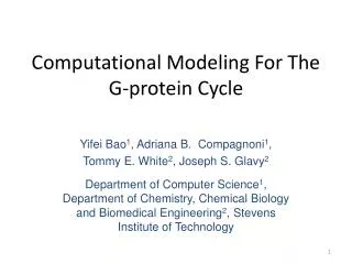 Computational Modeling For The G-protein Cycle