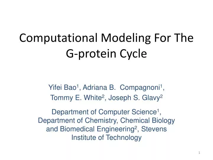 computational modeling for the g protein cycle