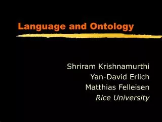 Language and Ontology