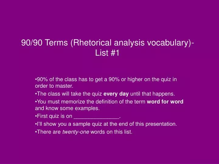 90 90 terms rhetorical analysis vocabulary list 1