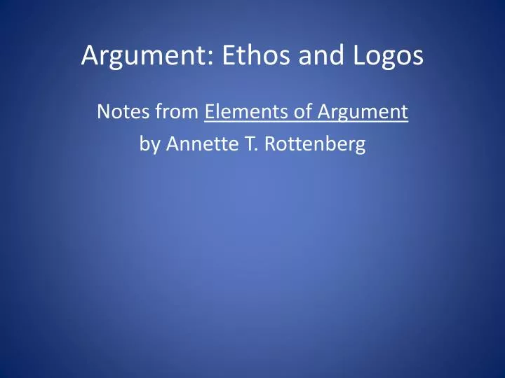 argument ethos and logos