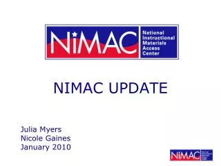 NIMAC UPDATE