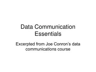 Data Communication Essentials